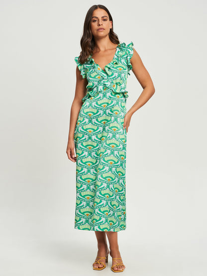  Midi Jurken Jurk THERISE Dames Mintgroen / Jade Groen / Pastelgroen