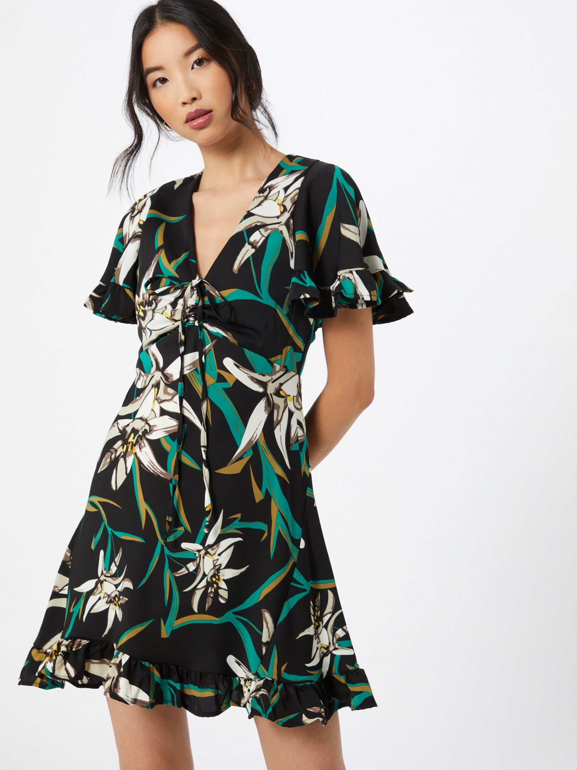 AX Paris Mini Jurken Jurk Tropical Dames Zwart