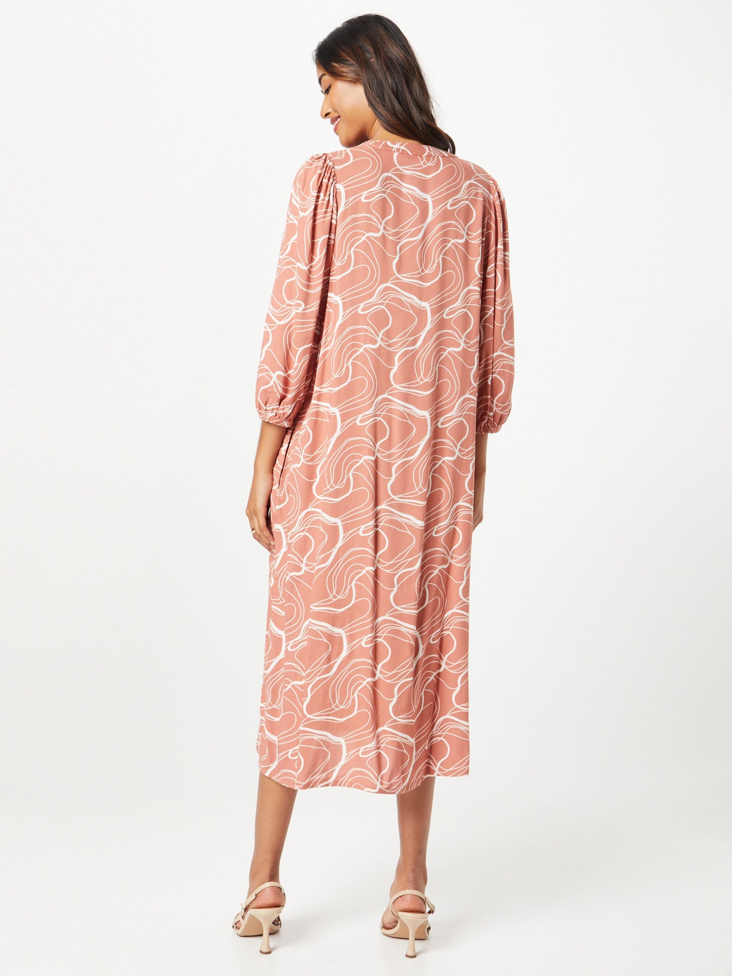 Kaffe Midi Jurken Jurk Cajsa Dames Pastelrood