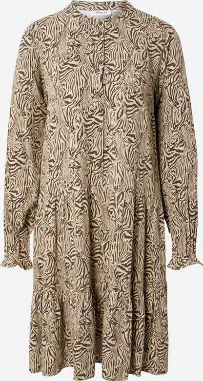 MOSS COPENHAGEN Blousejurken Blousejurk Petina Dames Lichtbruin / Donkerbruin