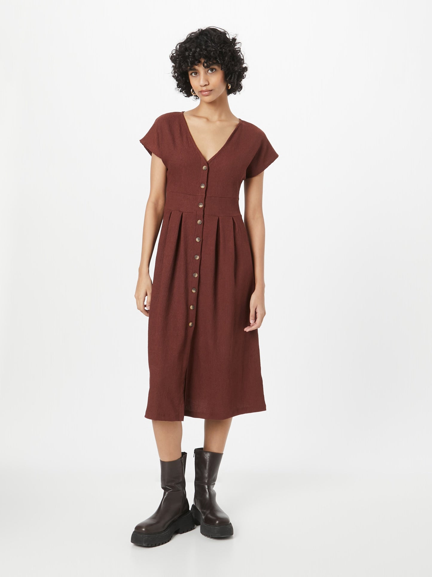 About You Midi Jurken Jurk Johanna Dames Roestrood