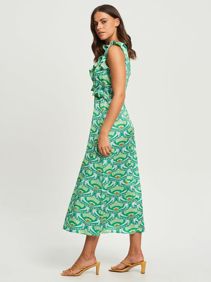  Midi Jurken Jurk THERISE Dames Mintgroen / Jade Groen / Pastelgroen