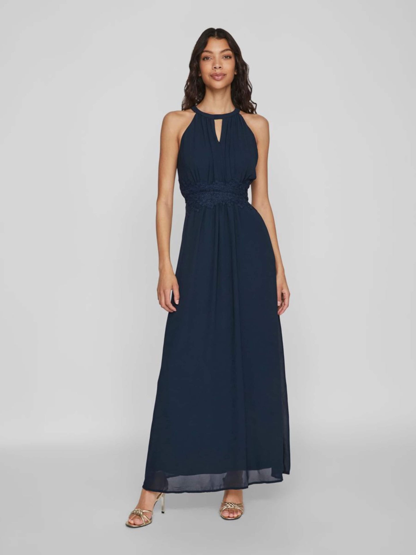 Vila Maxi Jurken Jurk Milina Dames Donkerblauw