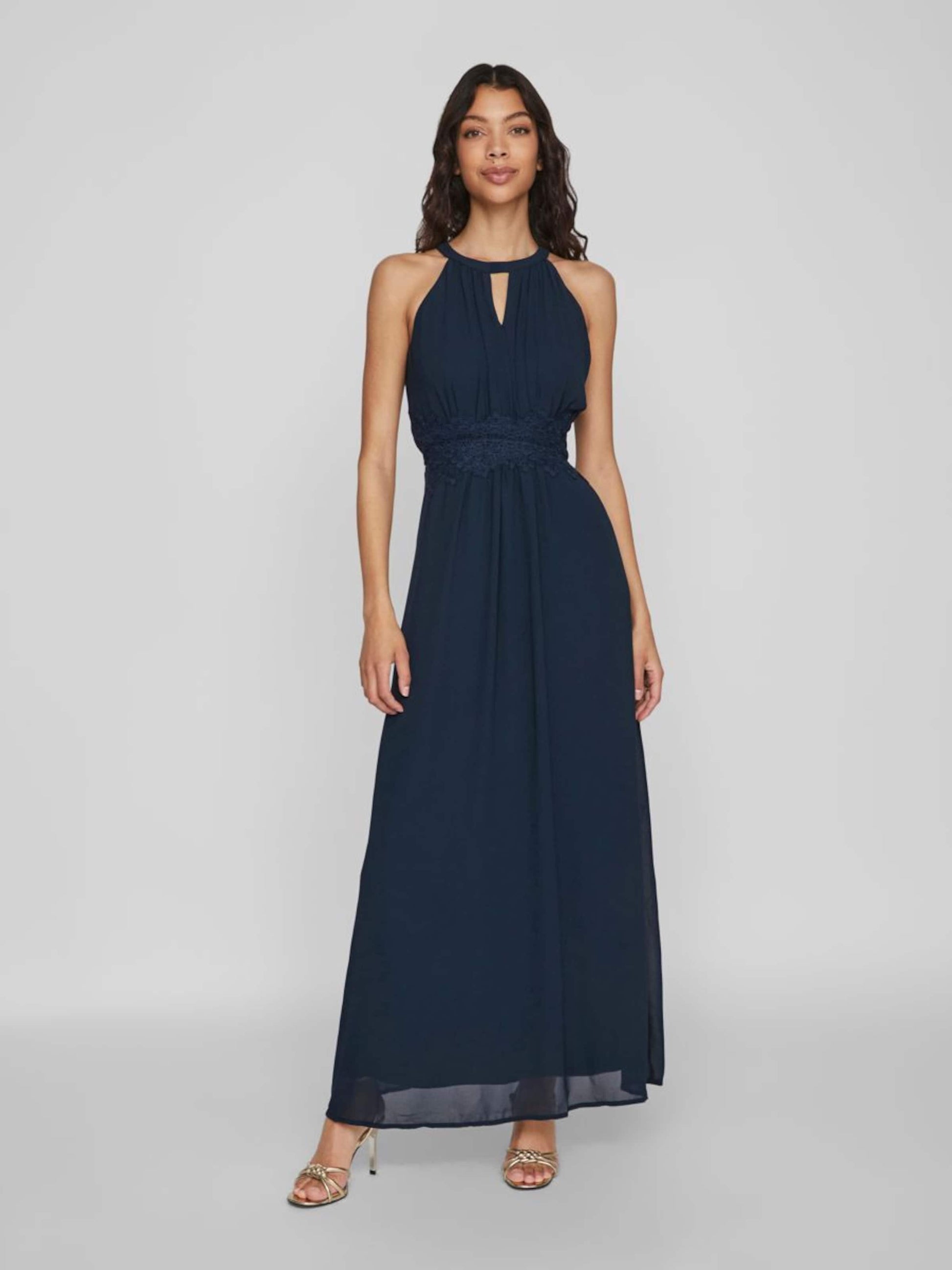 Vila Maxi Jurken Jurk Milina Dames Donkerblauw