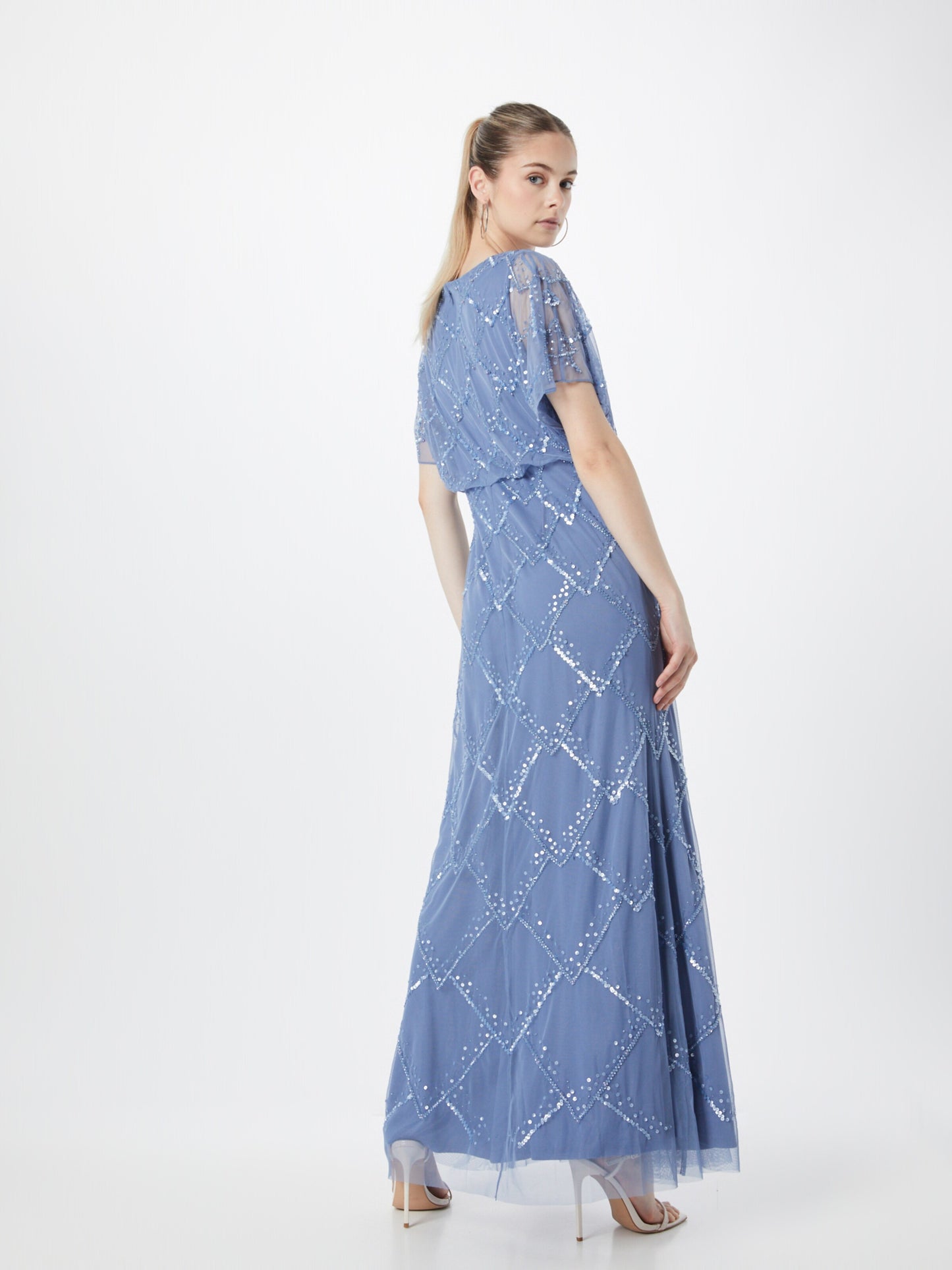 Adrianna Papell Avondjurken Avondjurk Dames Smoky Blue / Lichtblauw
