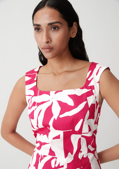 Comma Zomerjurken Zomerjurk Dames Magenta
