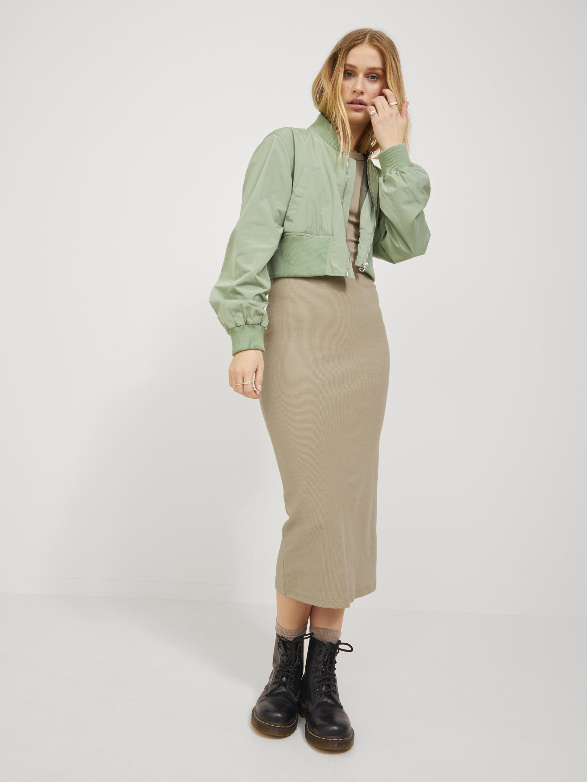 JJXX Midi Jurken Jurk Forest Dames Beige