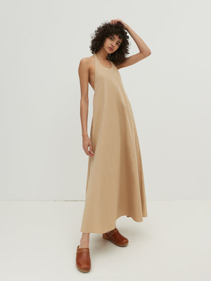 EDITED Maxi Jurken Jurk Leyla Dames Beige