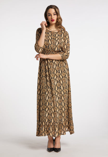 Faina Maxi Jurken Jurk Dames Bruin / Donkerbruin