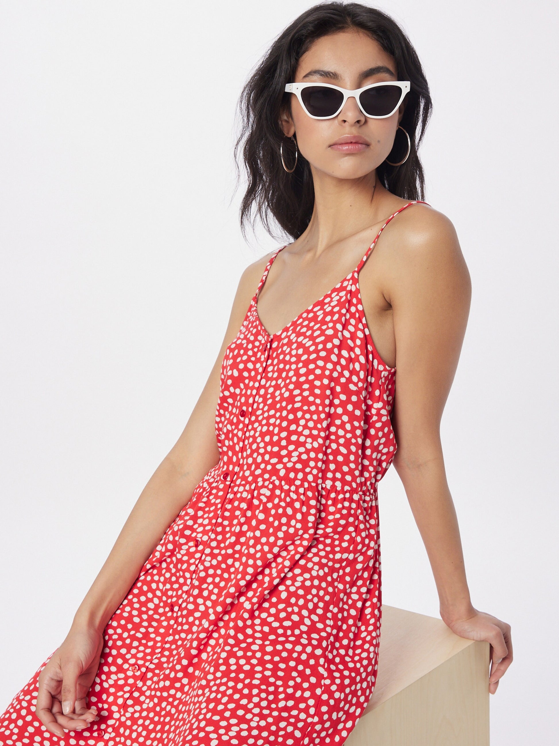 Pieces Zomerjurken Zomerjurk TALA Dames Knalrood