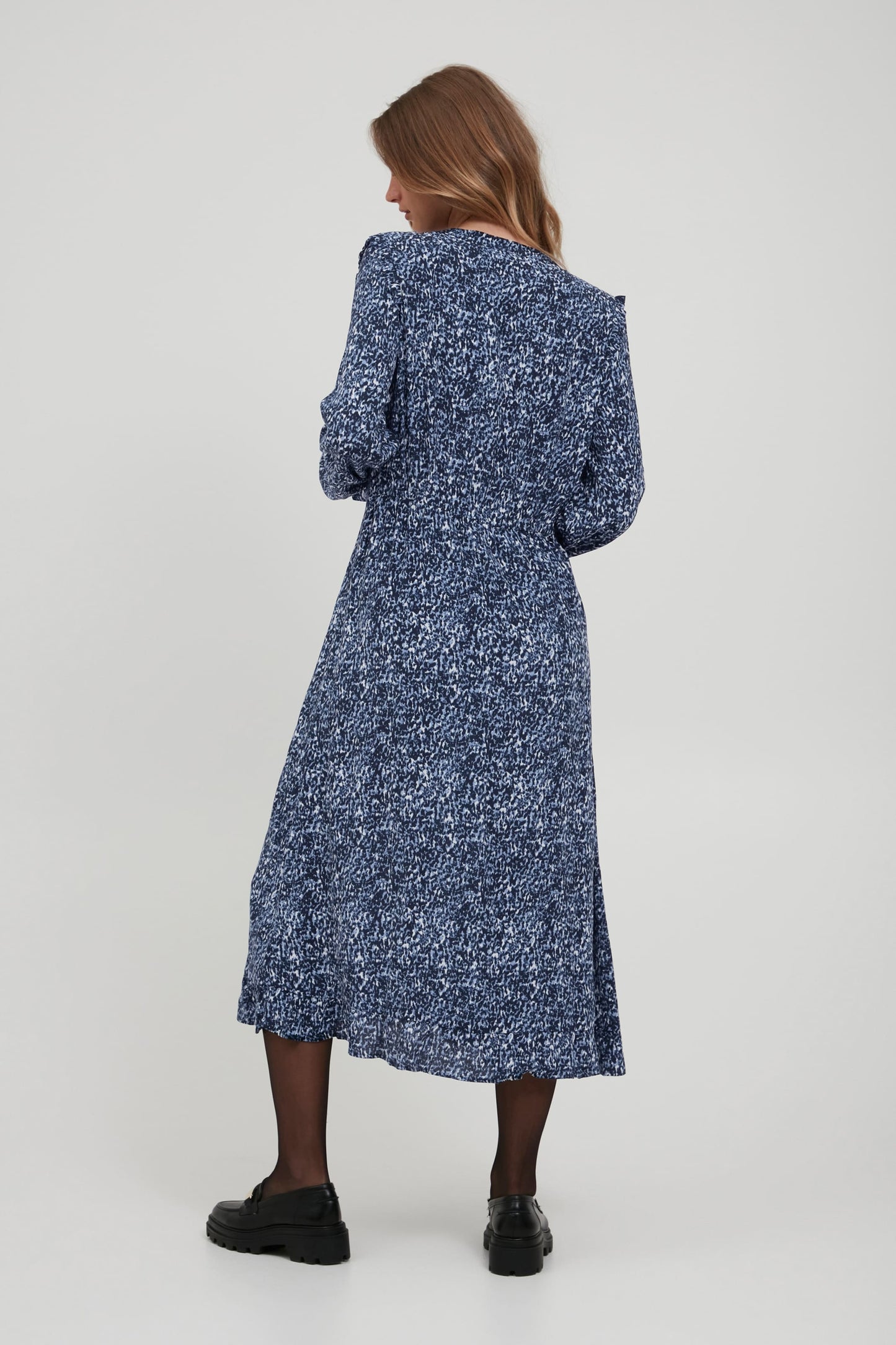 B.young Blousejurken Blousejurk BYFLOURI NATURE DRESS Dames Blauw