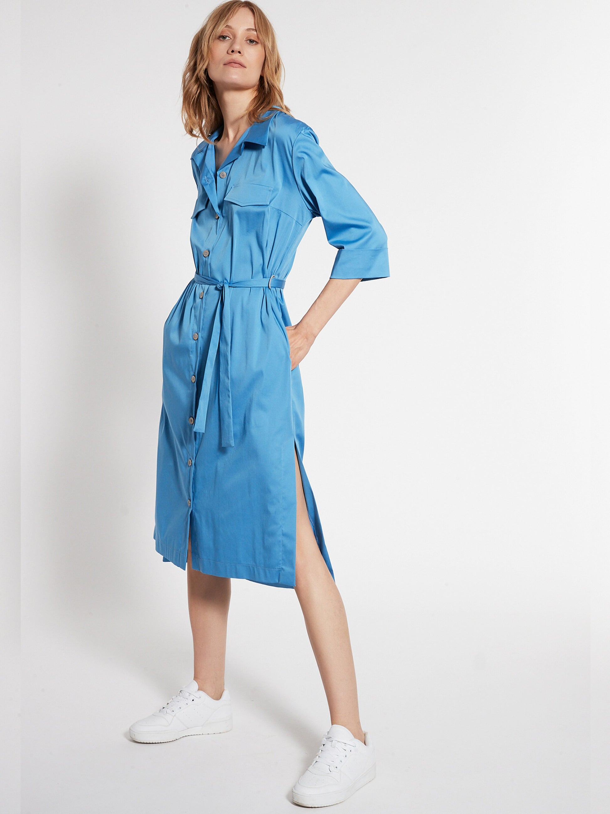 Ana Alcazar Midi Jurken Jurk Fafara Dames Blauw