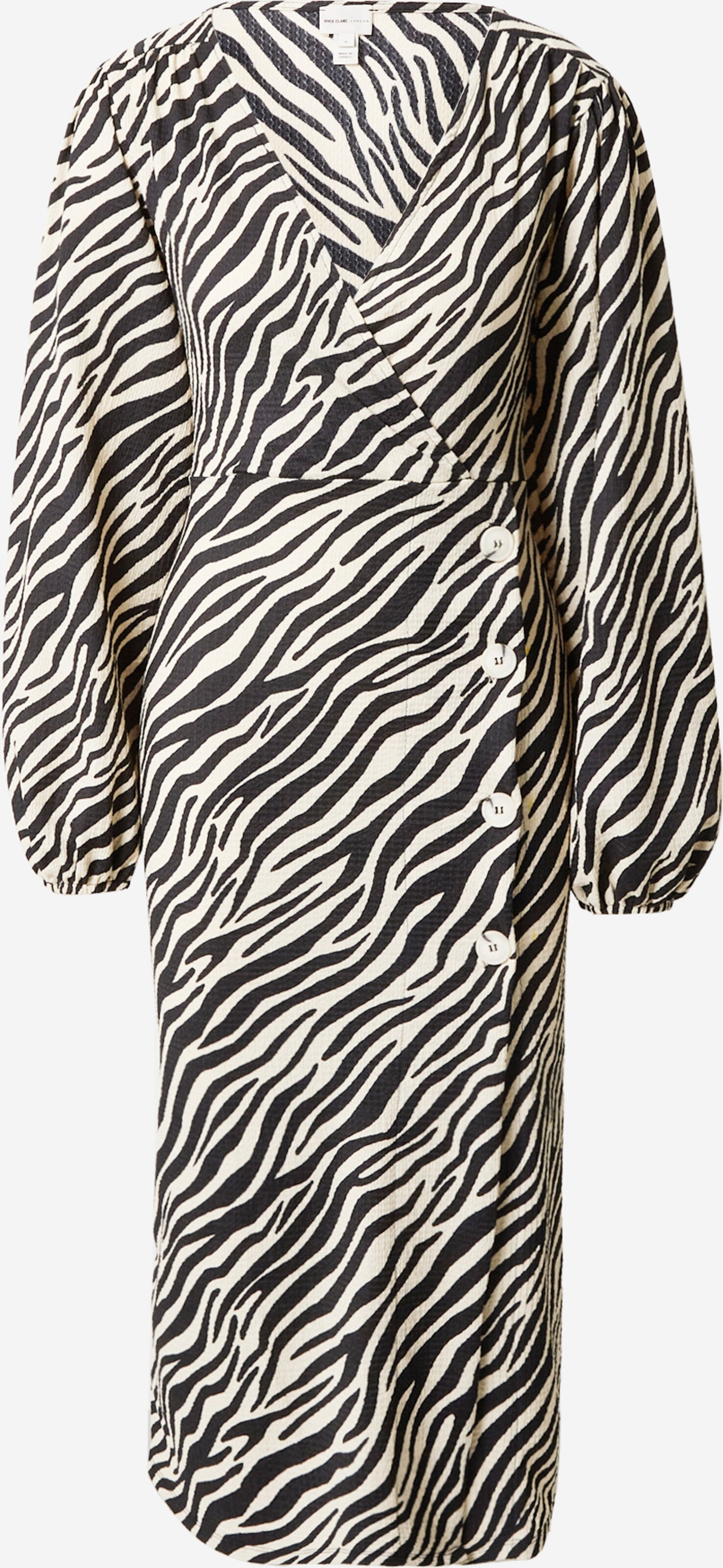 RIVER ISLAND Midi Jurken Jurk Dames Zwart / Wit