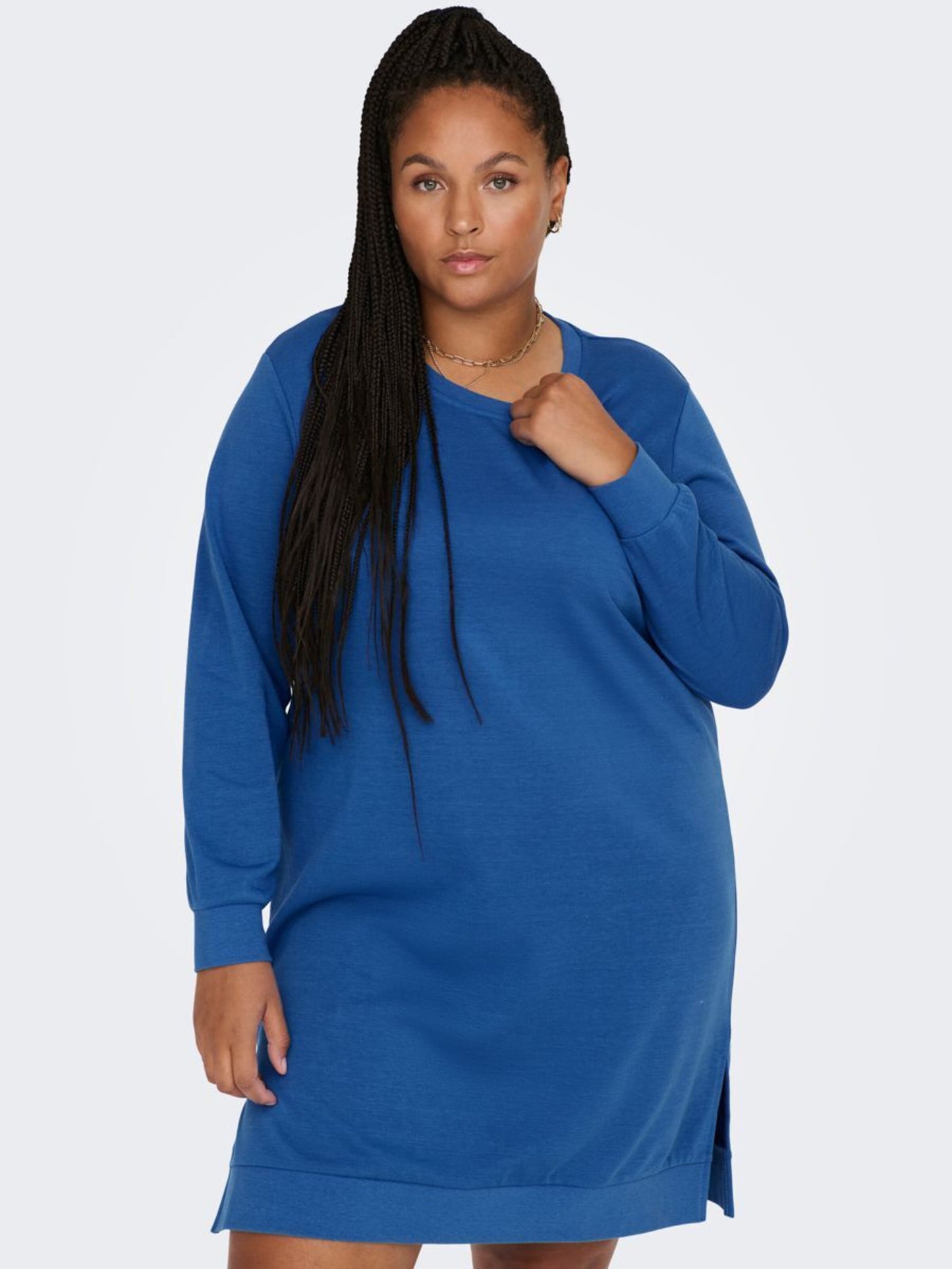 ONLY CARMAKOMA Mini Jurken Jurk Dames Blauw