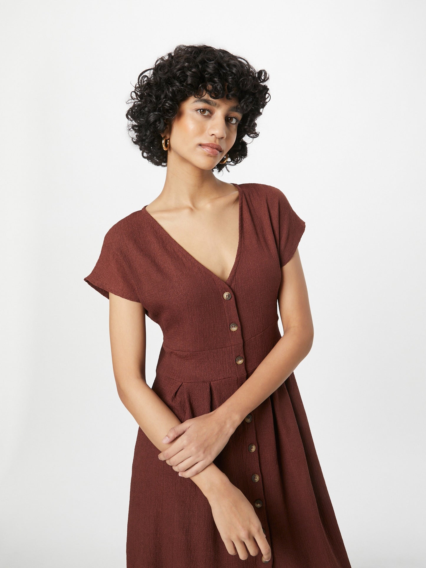 About You Midi Jurken Jurk Johanna Dames Roestrood