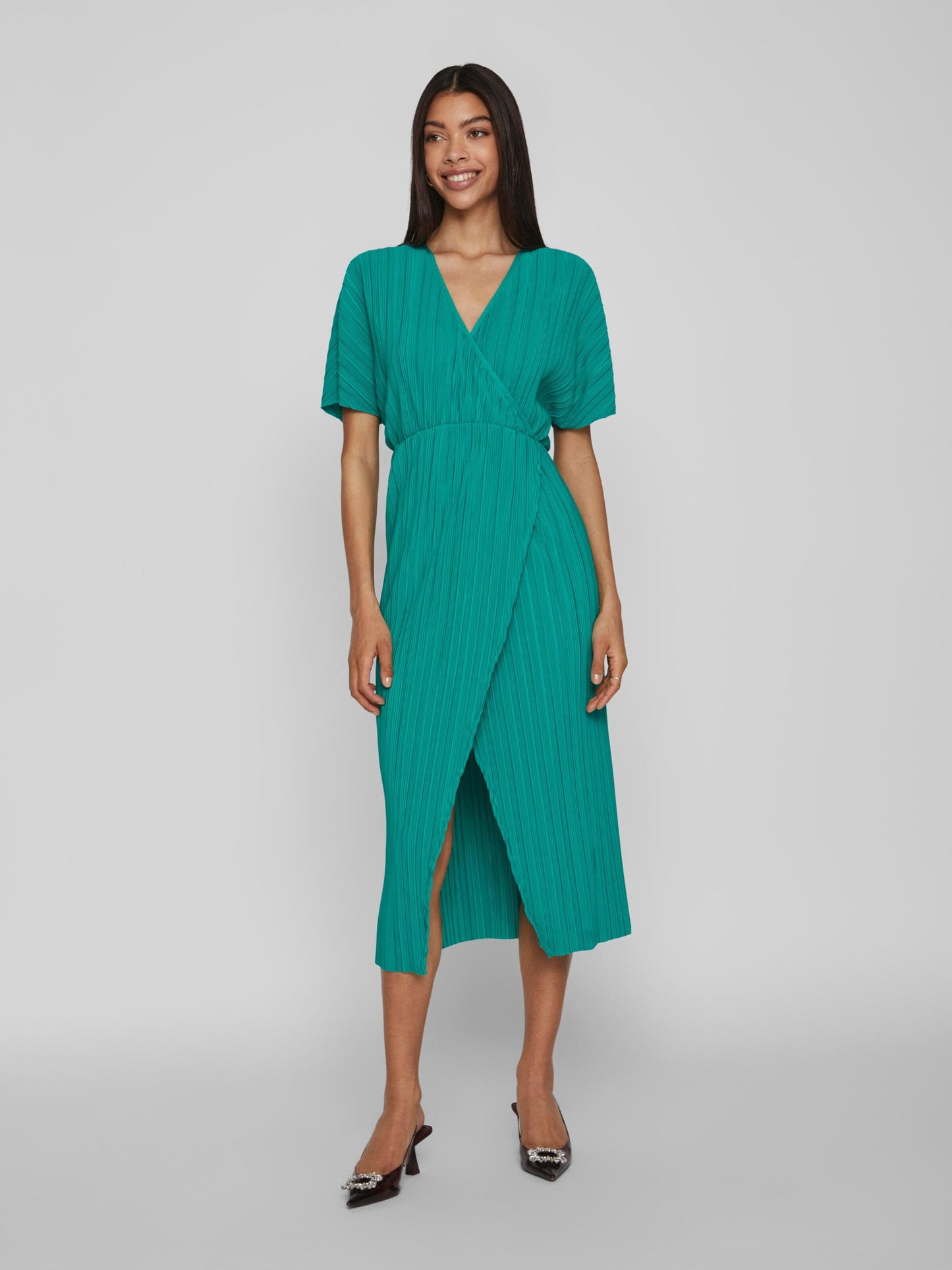 Vila Midi Jurken Jurk Beba Dames Jade Groen