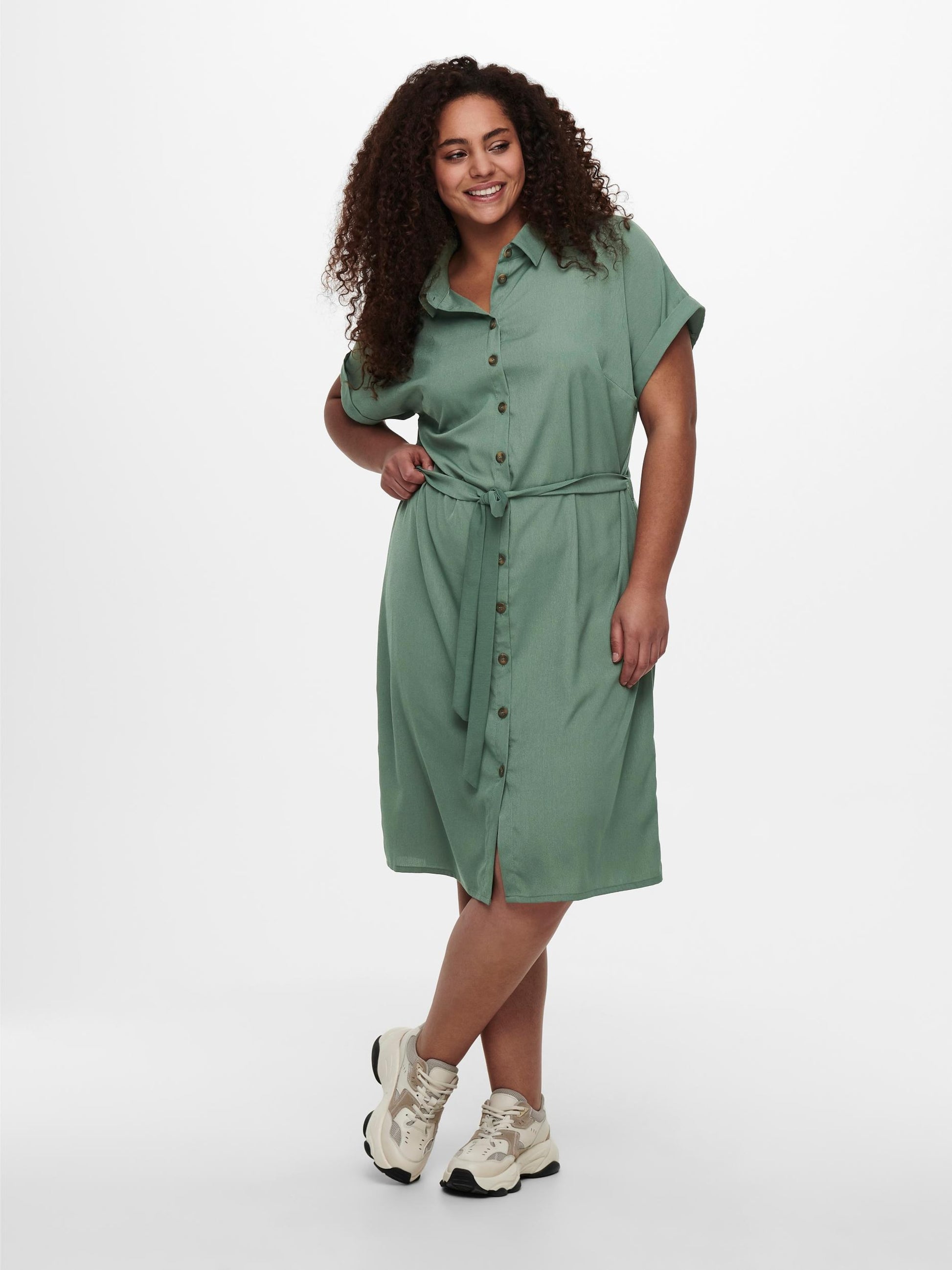 ONLY CARMAKOMA Blousejurken Blousejurk Dames Mintgroen