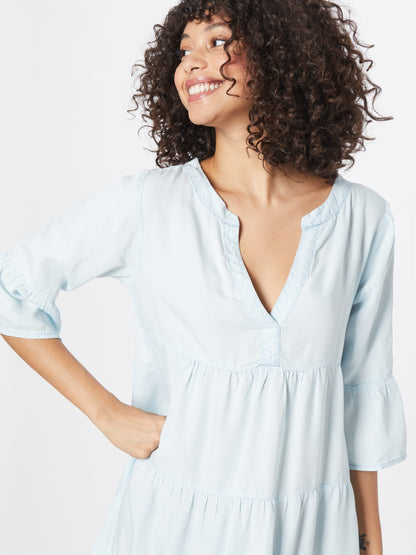 SUBLEVEL Blousejurken Blousejurk Dames Pastelblauw