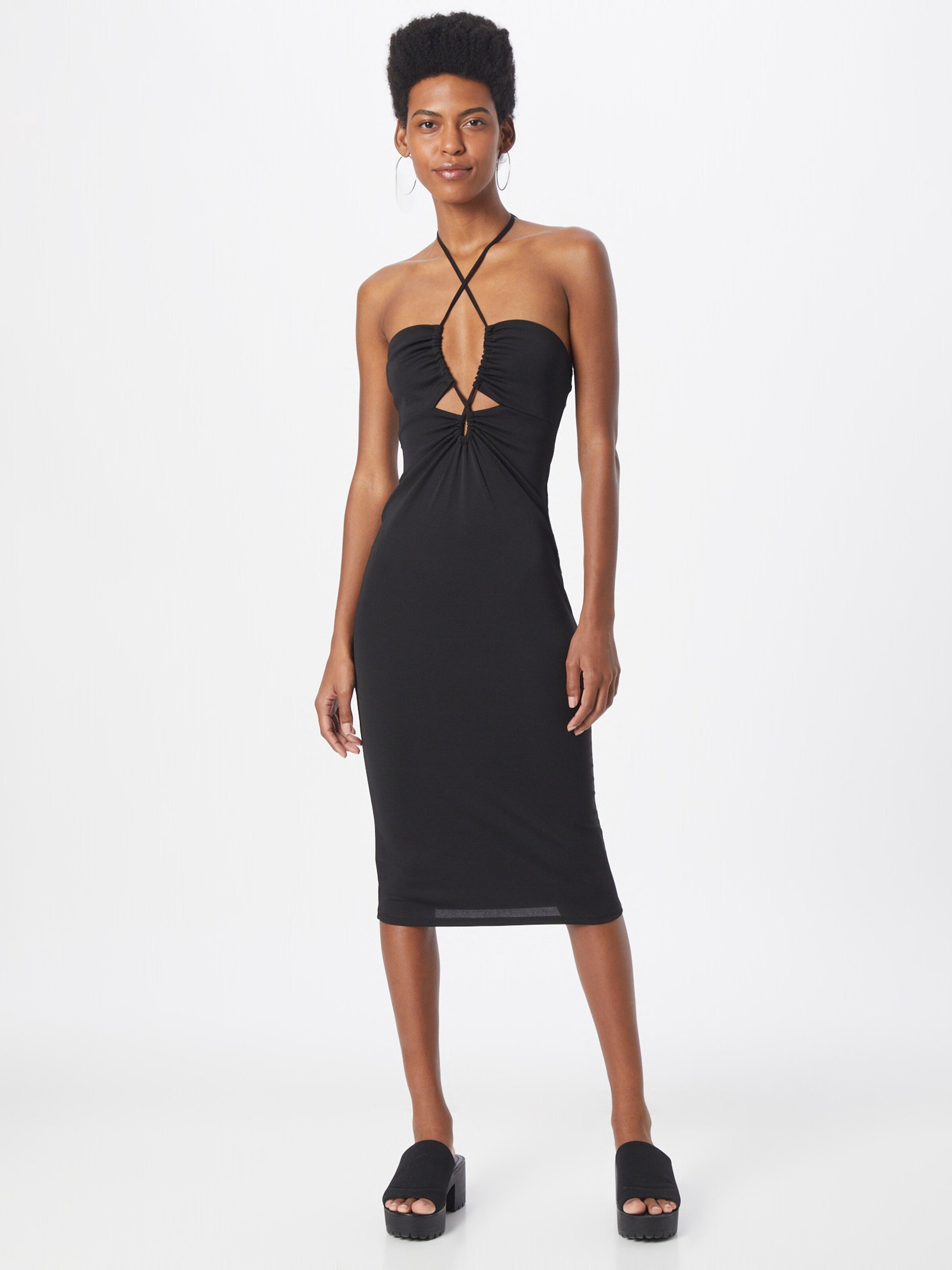 Gina Tricot Midi Jurken Jurk Sahara Dames Zwart