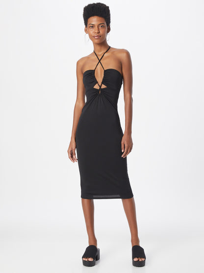 Gina Tricot Midi Jurken Jurk Sahara Dames Zwart