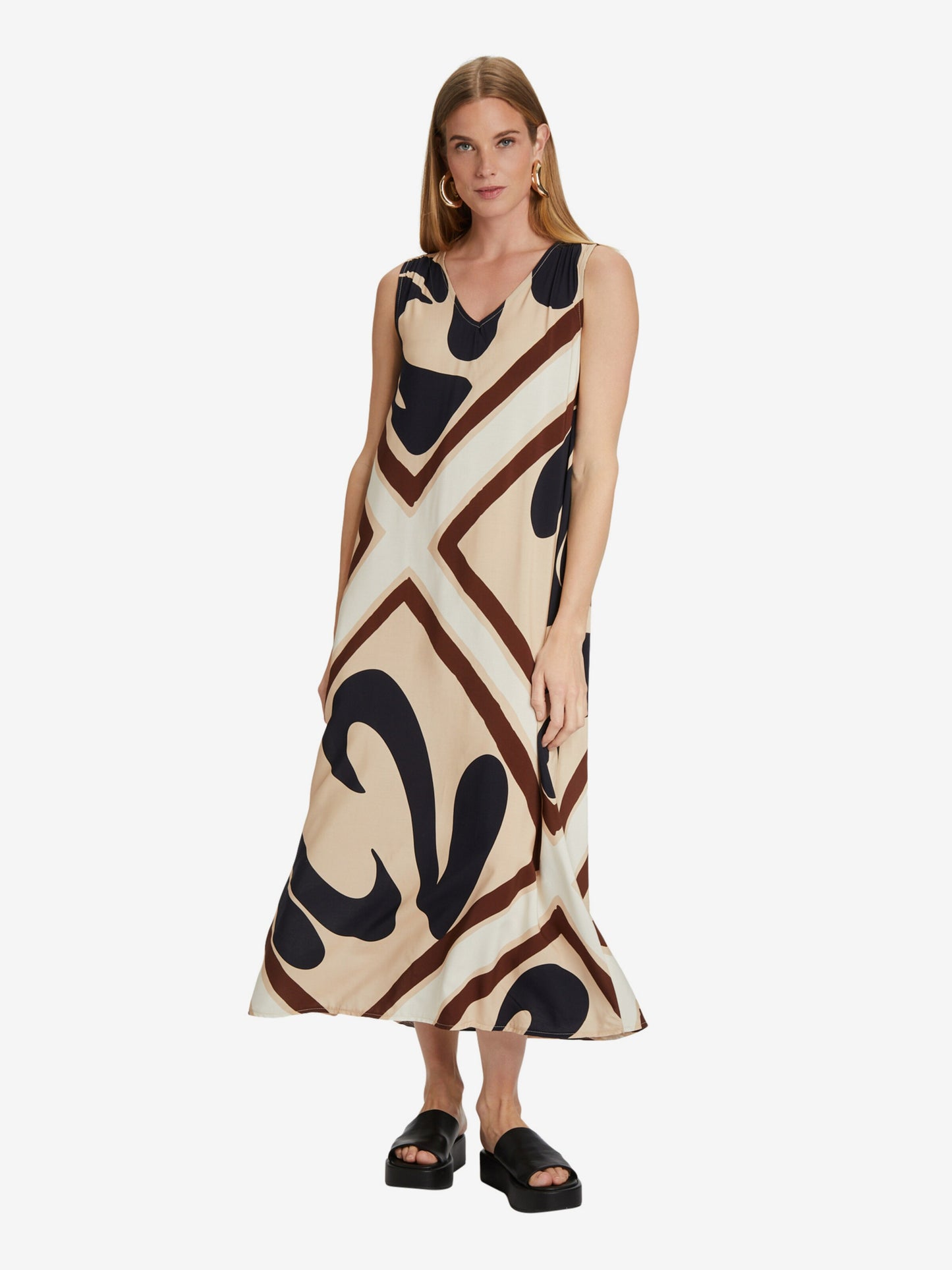 CARTOON Maxi Jurken Jurk Dames Crème / Donkerbeige