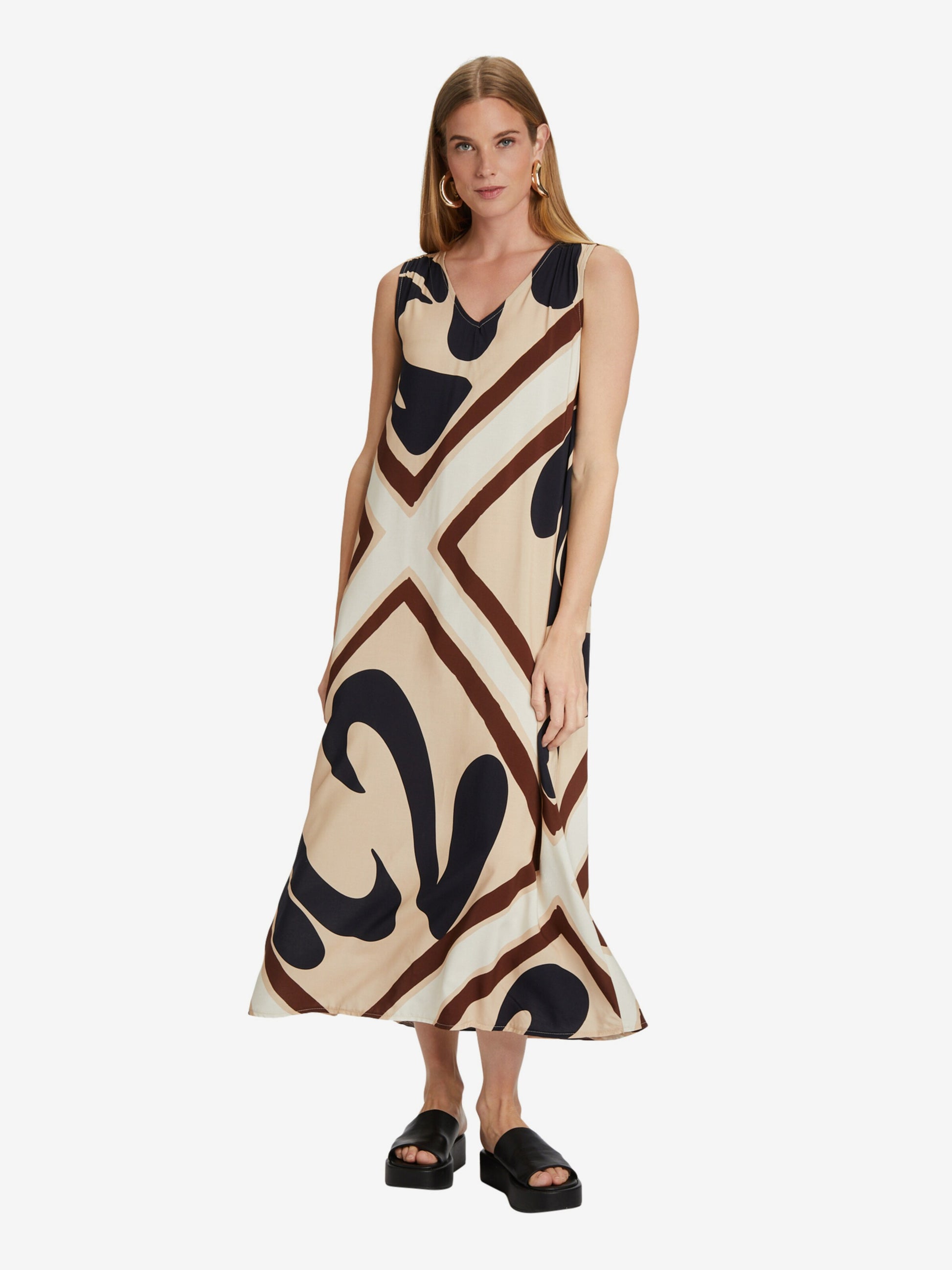 CARTOON Maxi Jurken Jurk Dames Crème / Donkerbeige
