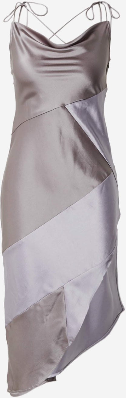  Midi Jurken Jurk Gracie Dames Taupe / Zilvergrijs