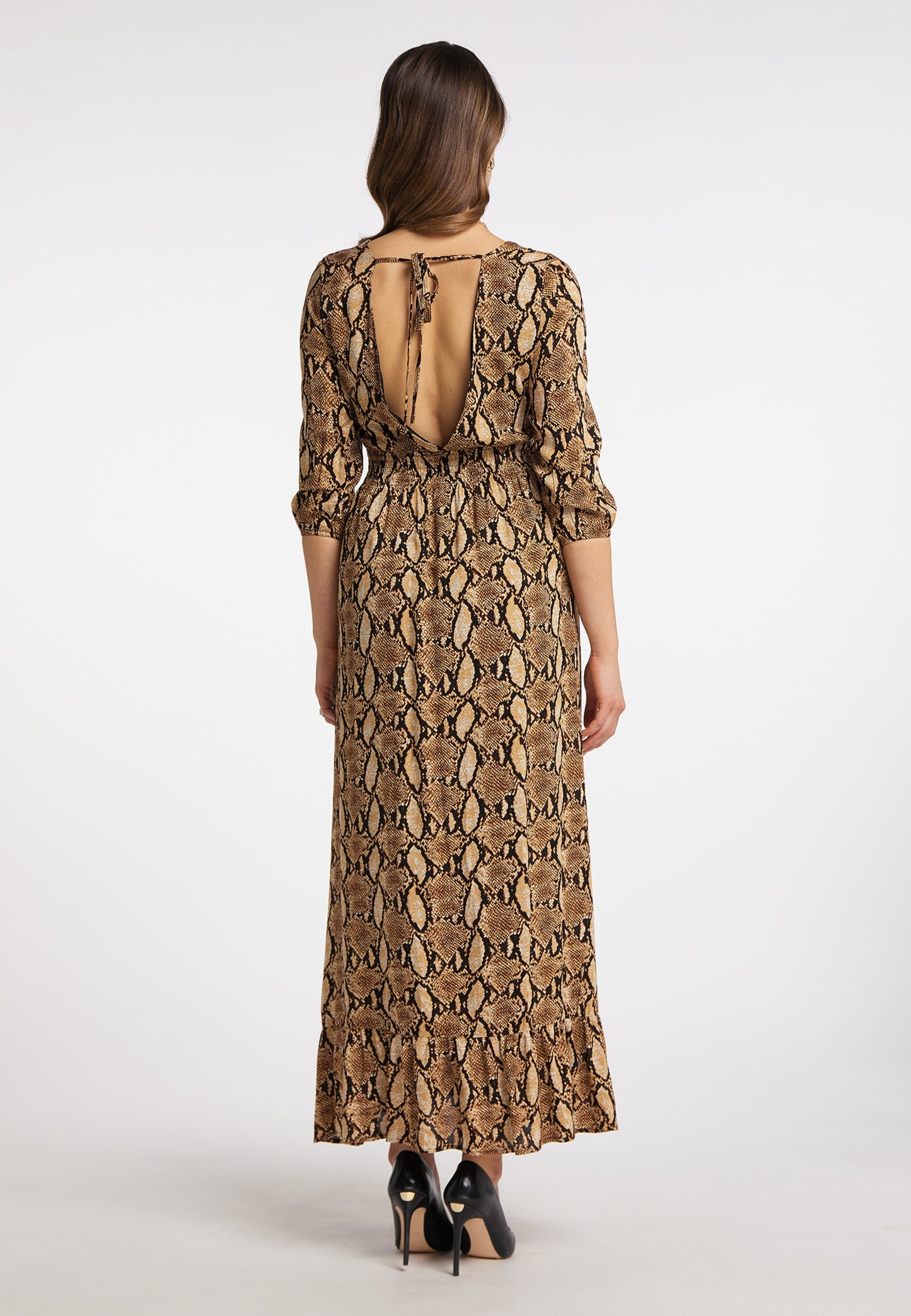 Faina Maxi Jurken Jurk Dames Bruin / Donkerbruin