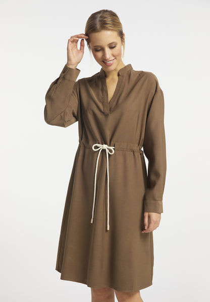 DreiMaster Vintage Mini Jurken Jurk Dames Lichtbruin