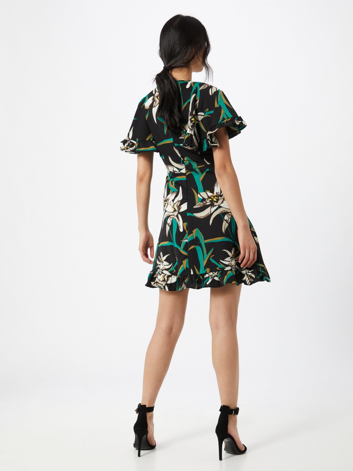 AX Paris Mini Jurken Jurk Tropical Dames Zwart