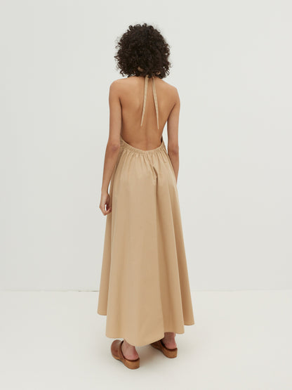 EDITED Maxi Jurken Jurk Leyla Dames Beige