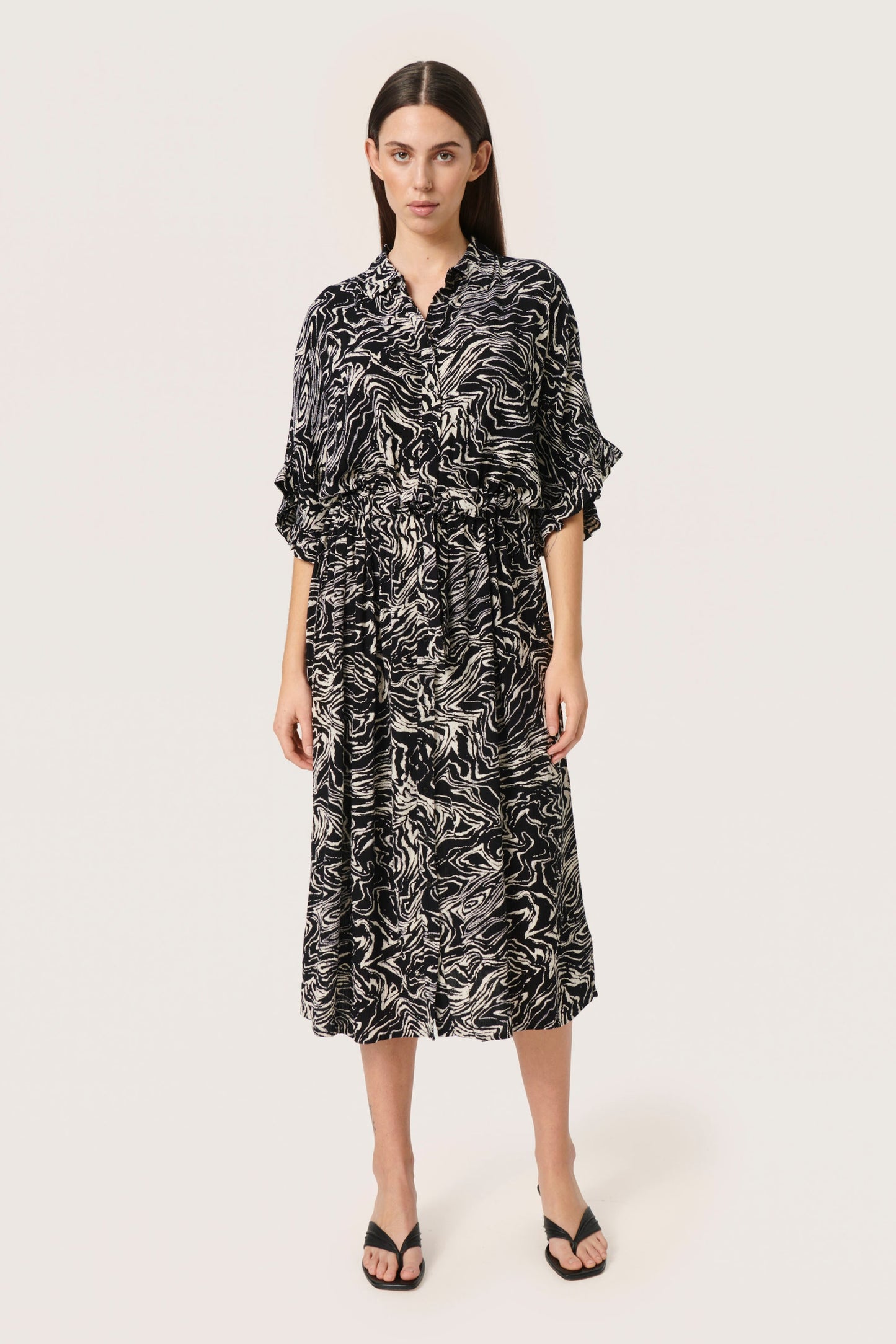 Soaked In Luxury Blousejurken Blousejurk Zaya Dames Zwart