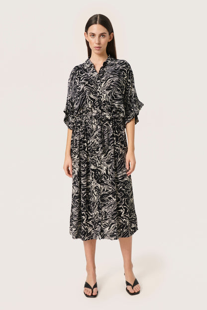 Soaked In Luxury Blousejurken Blousejurk Zaya Dames Zwart