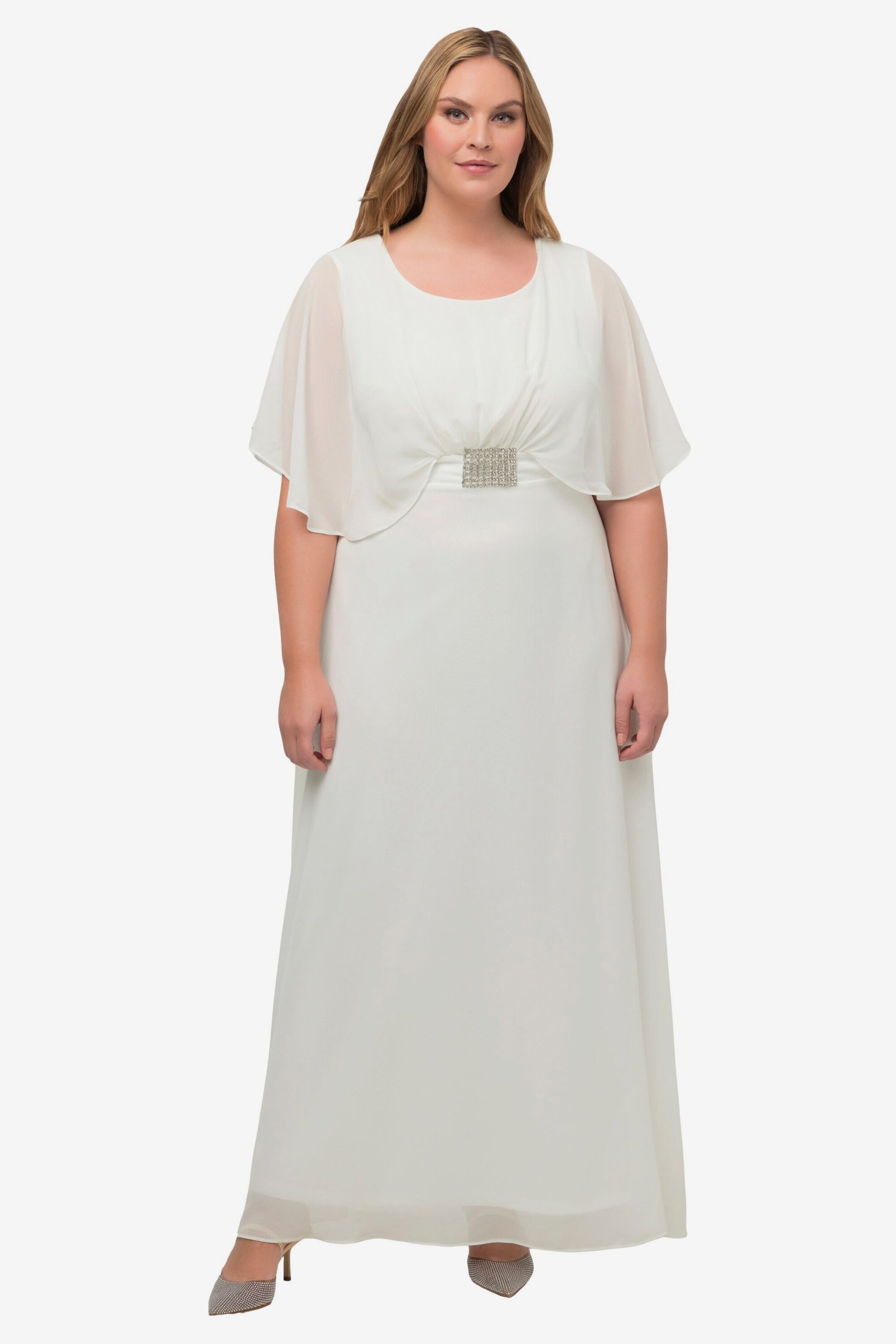 Ulla Popken Avondjurken Avondjurk Dames Offwhite