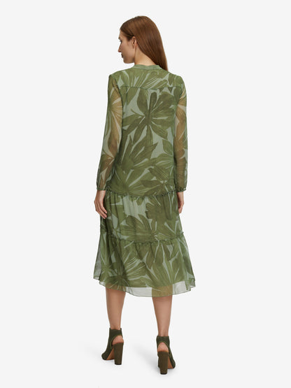 CARTOON Midi Jurken Jurk Dames Olijfgroen / Mintgroen