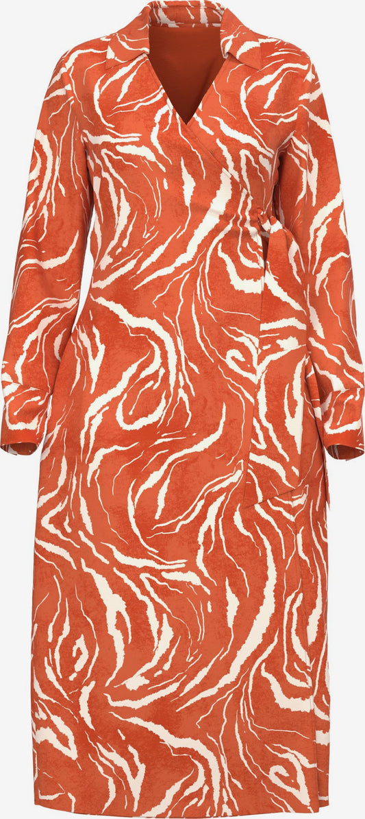 Selected Femme Midi Jurken Jurk SIRINE Dames Donkeroranje