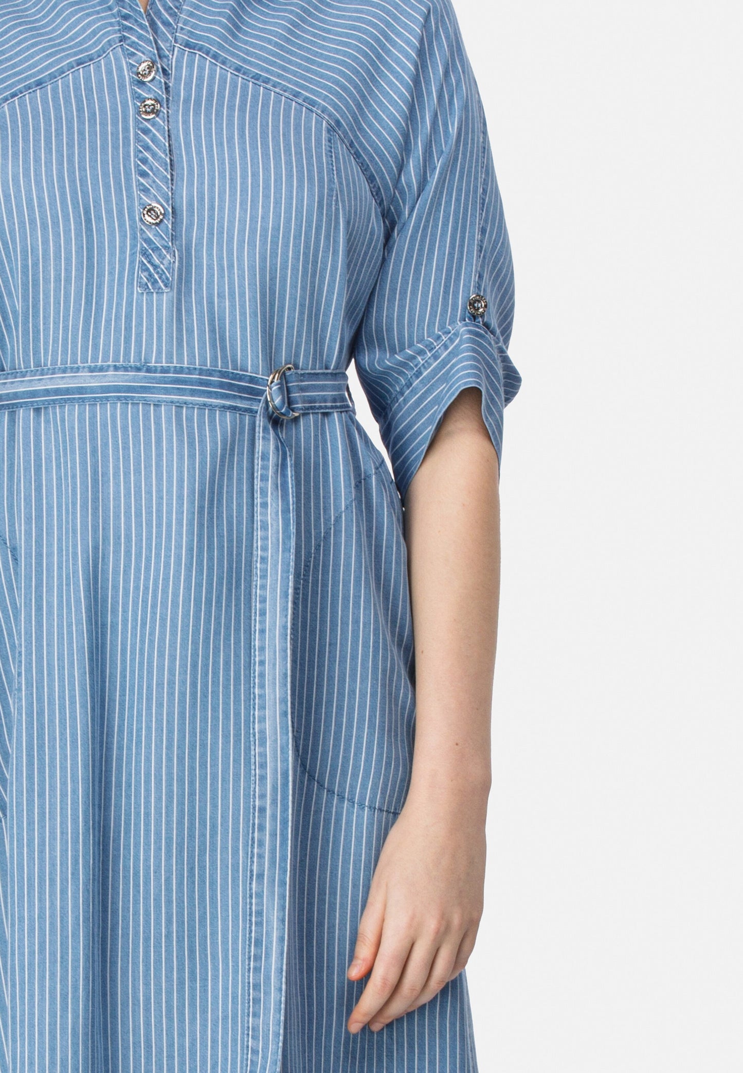 HELMIDGE Midi Jurken Jurk Dames Blauw / Wit