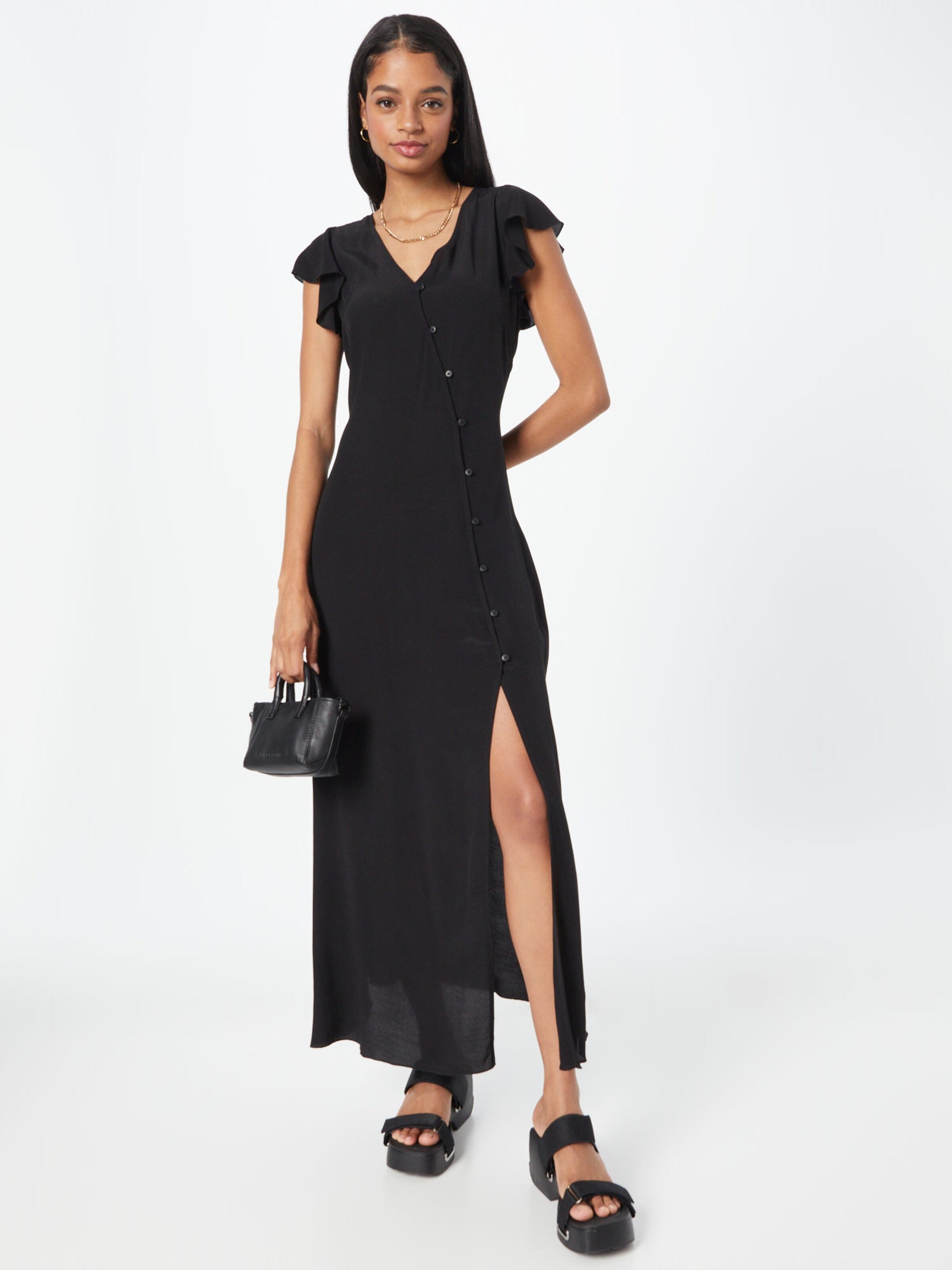 WEEKDAY Maxi Jurken Jurk Flora Dames Zwart