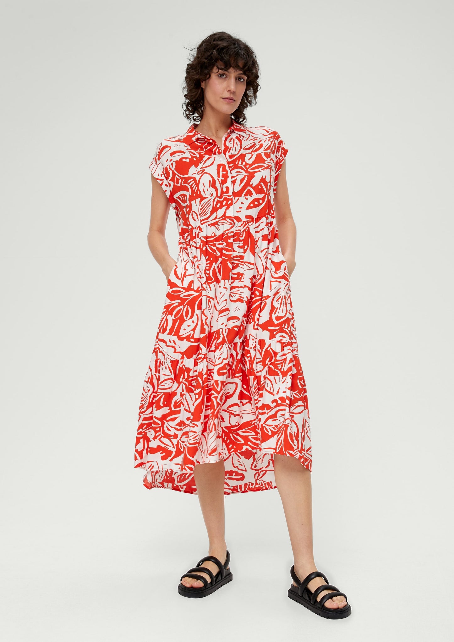 S.Oliver Blousejurken Blousejurk Dames Oranje