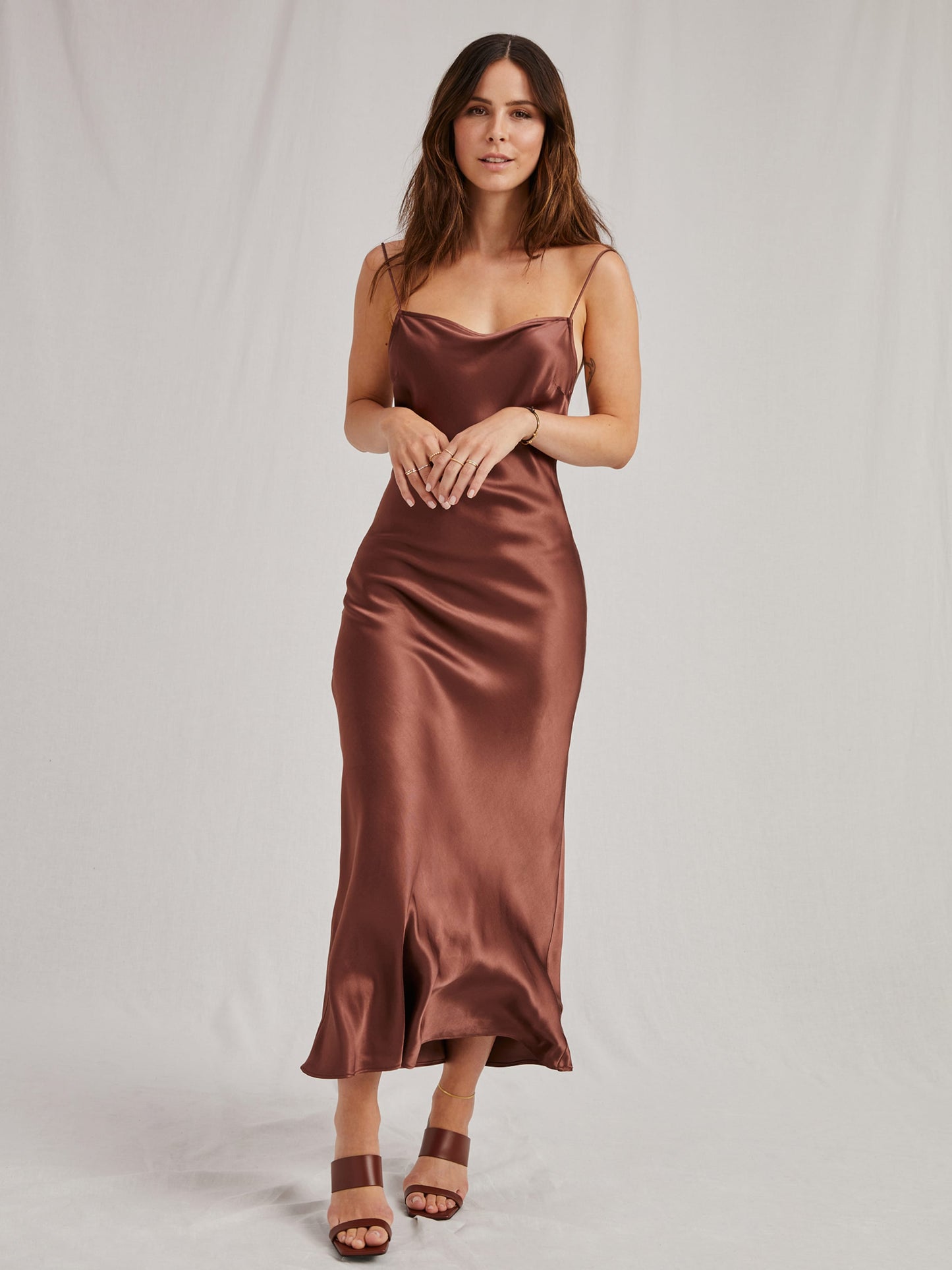  Maxi Jurken Jurk Ela Dames Chocoladebruin