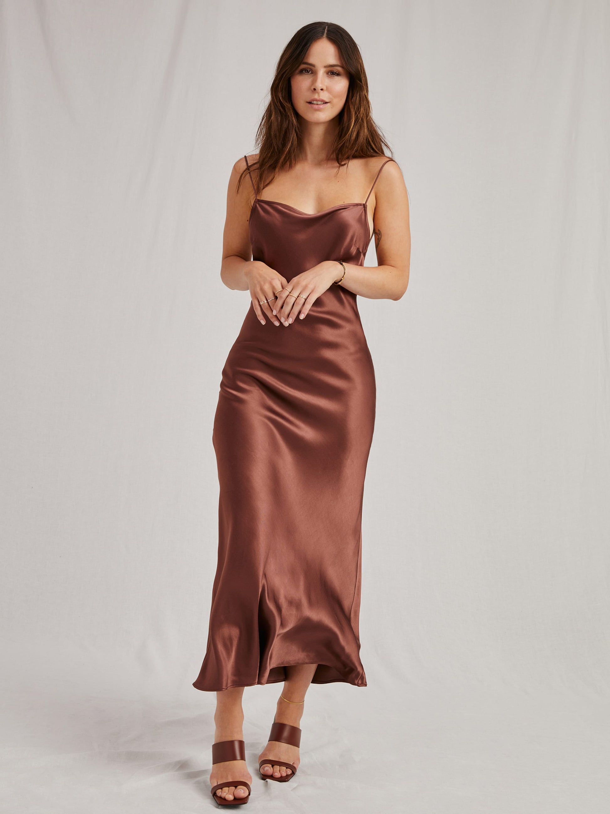  Maxi Jurken Jurk Ela Dames Chocoladebruin
