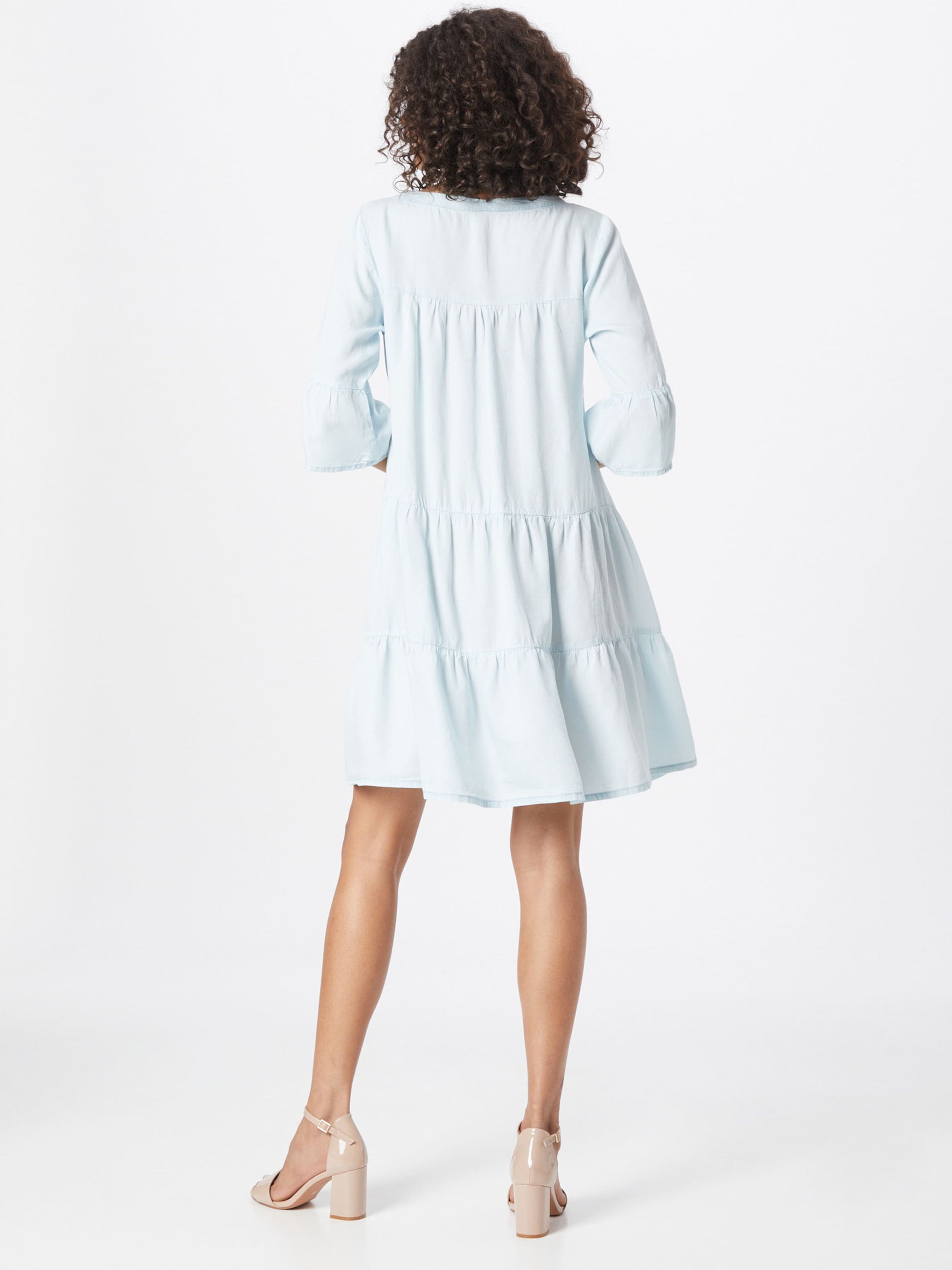 SUBLEVEL Blousejurken Blousejurk Dames Pastelblauw