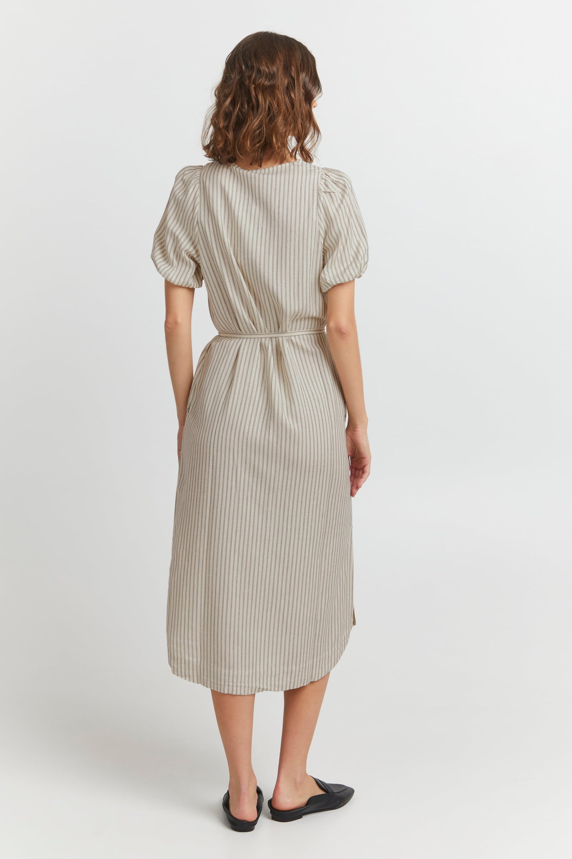 Fransa Midi Jurken Jurk Dames Lichtgrijs