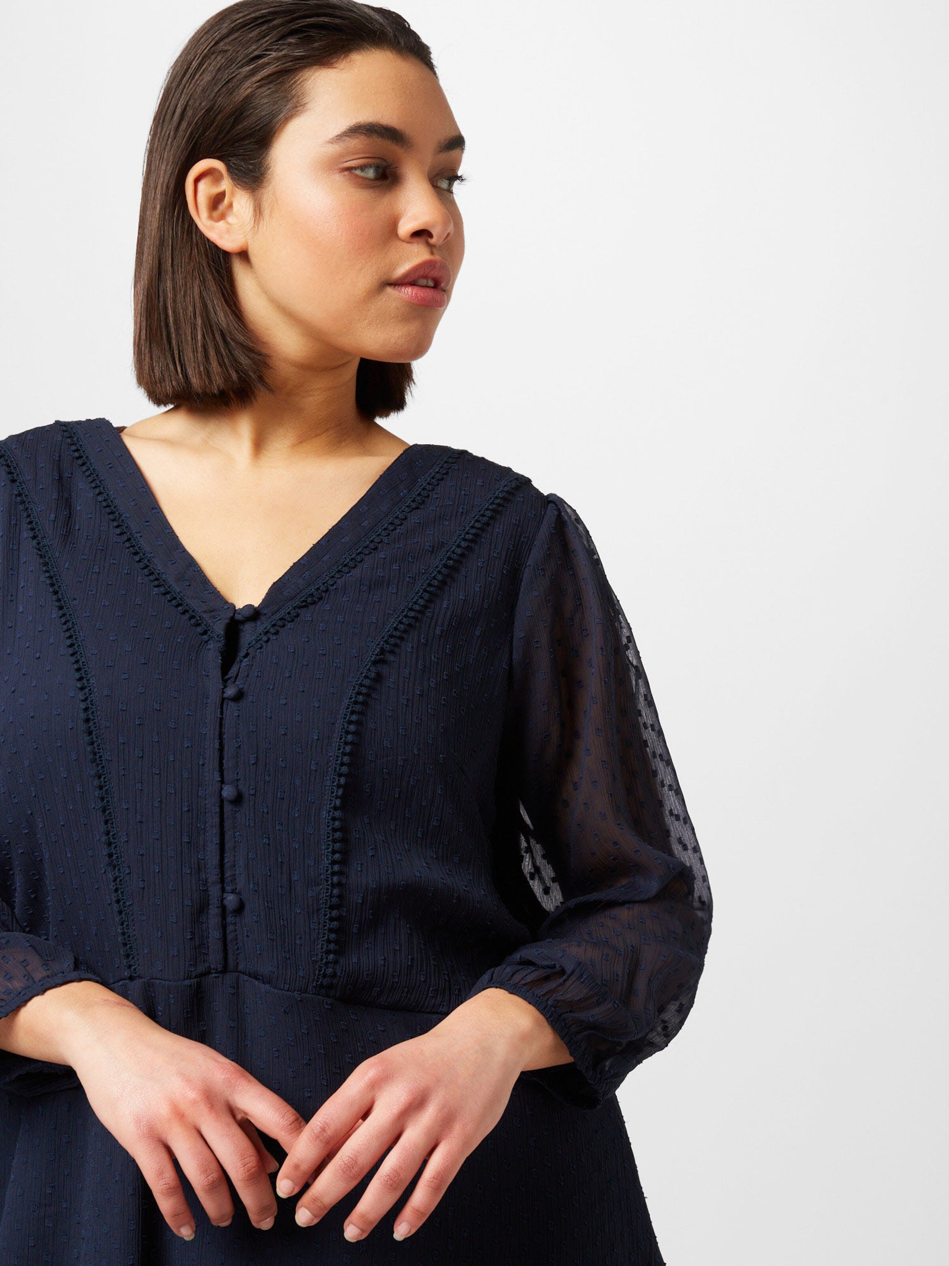 ONLY CARMAKOMA Mini Jurken Jurk NEW BETTINA Dames Nachtblauw