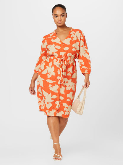 ONLY CARMAKOMA Blousejurken Blousejurk EMERSON Dames Oranje