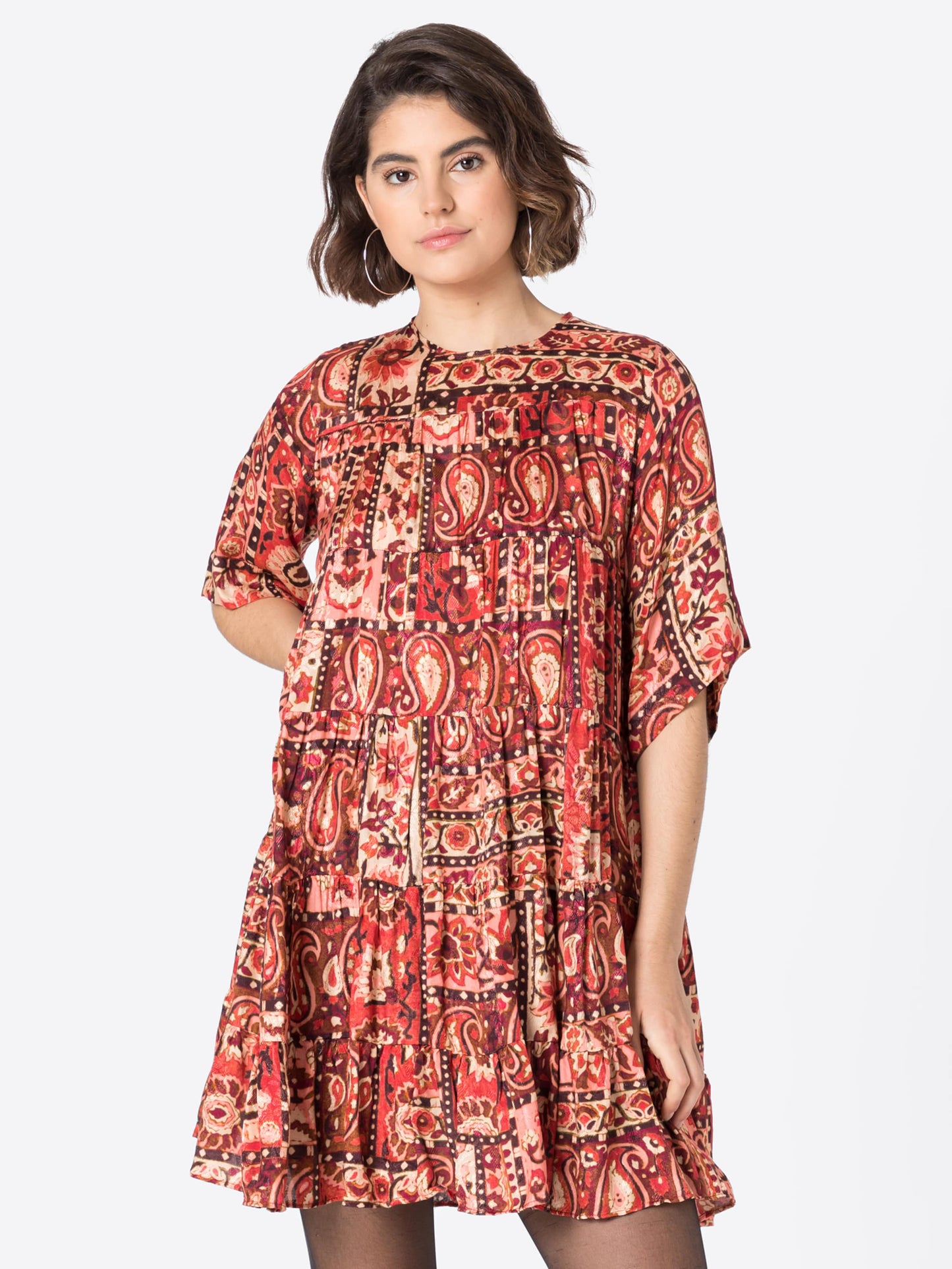 WAREHOUSE Mini Jurken Jurk Dames Rood / Donkerrood