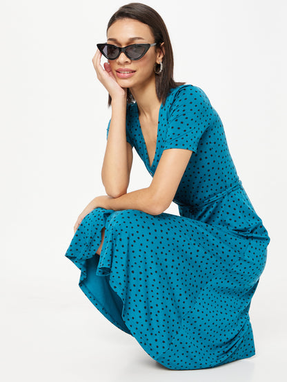 King Louie Blousejurken Blousejurk Erica Dames Blauw