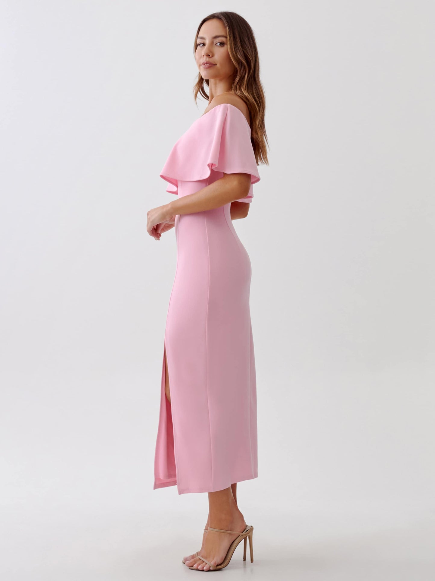 Tussah Midi Jurken Jurk ELLY Dames Pink