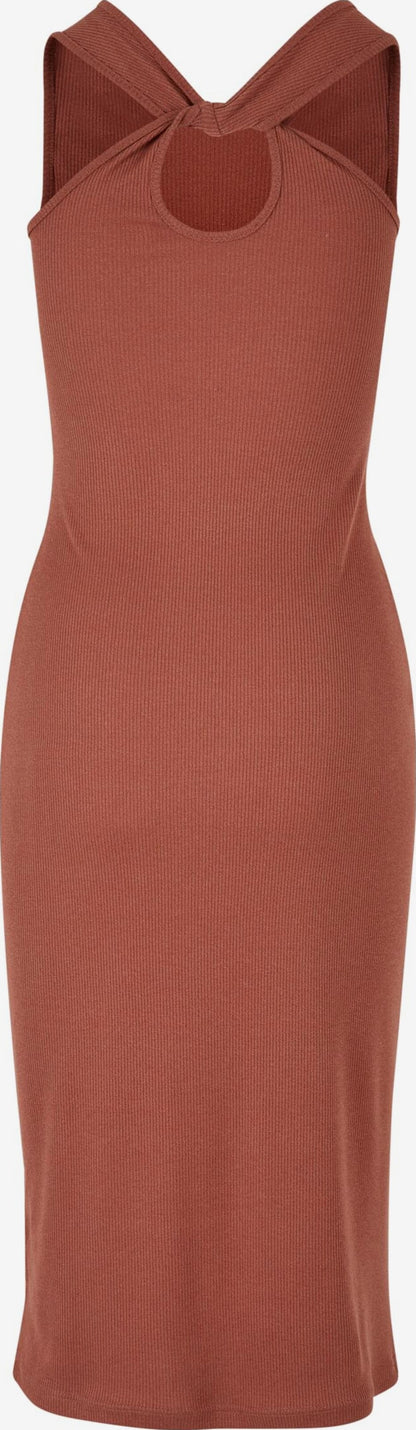 URBAN CLASSICS Midi Jurken Jurk Dames Roestrood