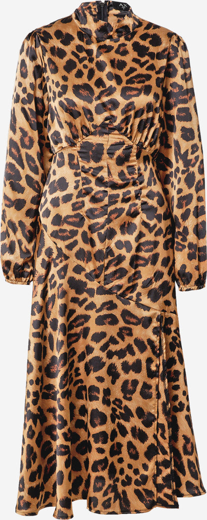 AX Paris Midi Jurken Jurk Dames Bruin / Lichtbruin